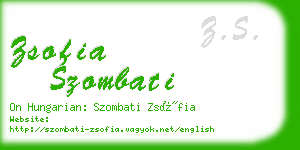 zsofia szombati business card